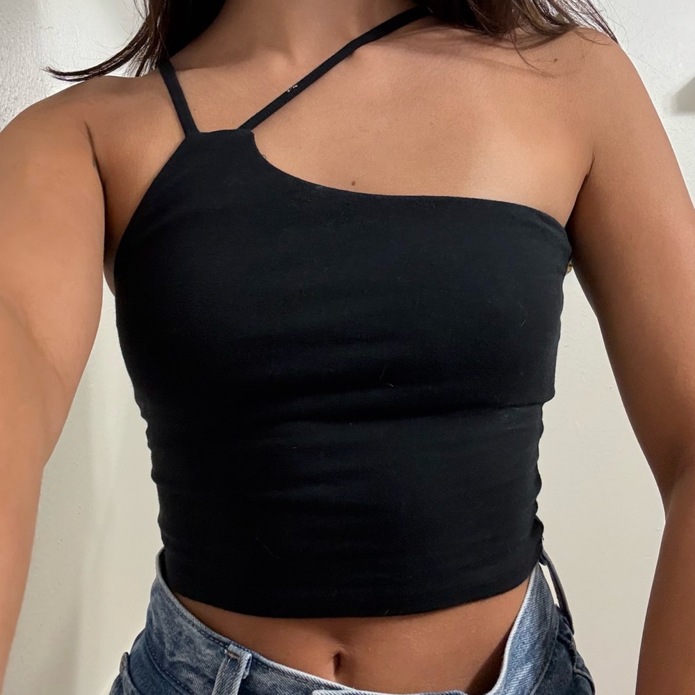 Hollister Black Asymmetrical Tank Top